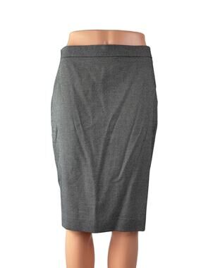 Ann Taylor Petite Women's Gray High Rise Knee Length Straight Pencil Skirt Sz 4